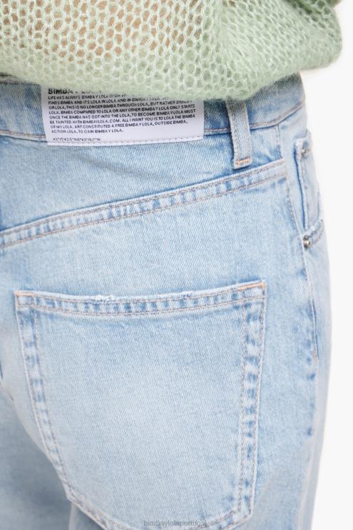 azul roupas 64X4N535 corte reto - jeans reto Bimba Y Lola