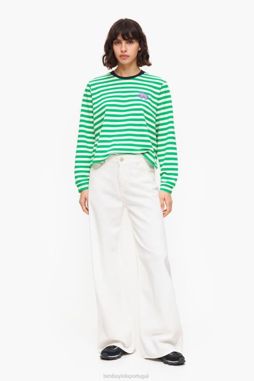 branco roupas 64X4N433 wide leg - jeans de perna larga Bimba Y Lola