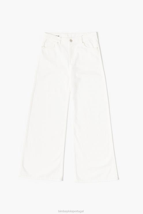 branco roupas 64X4N505 wide leg - jeans de perna larga Bimba Y Lola