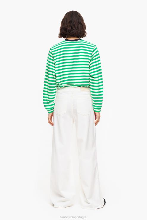 branco roupas 64X4N505 wide leg - jeans de perna larga Bimba Y Lola