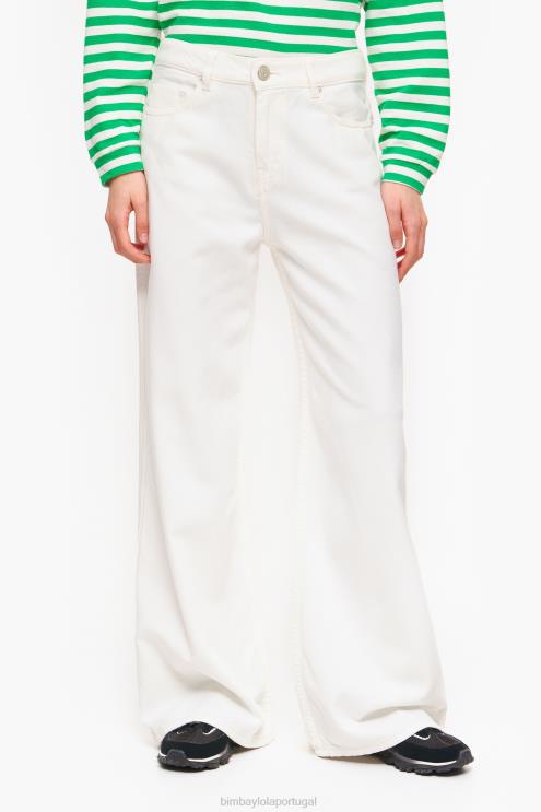 branco roupas 64X4N505 wide leg - jeans de perna larga Bimba Y Lola