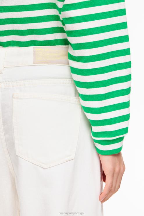branco roupas 64X4N505 wide leg - jeans de perna larga Bimba Y Lola