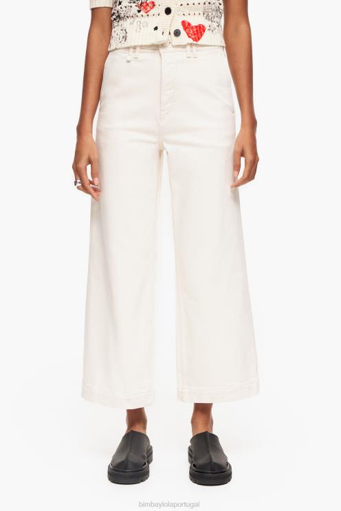 creme roupas 64X4N443 culotte - jeans de cintura alta Bimba Y Lola