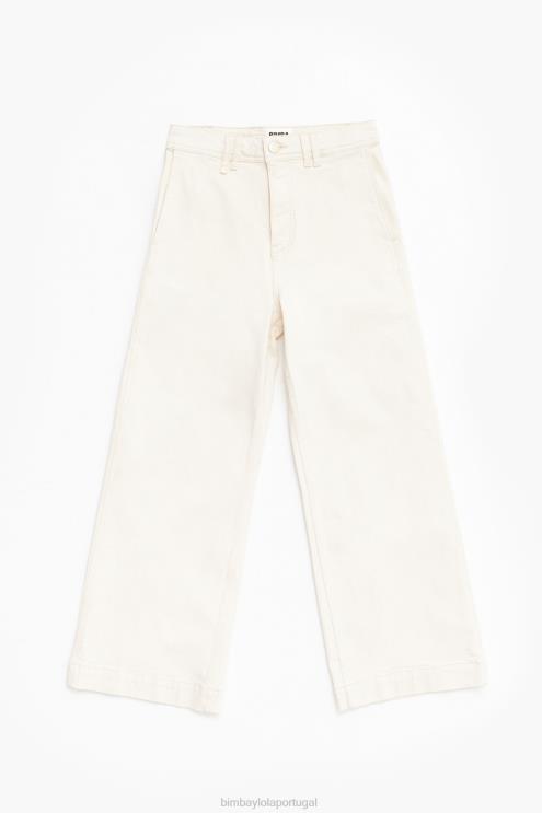 creme roupas 64X4N523 culotte - jeans de cintura alta Bimba Y Lola