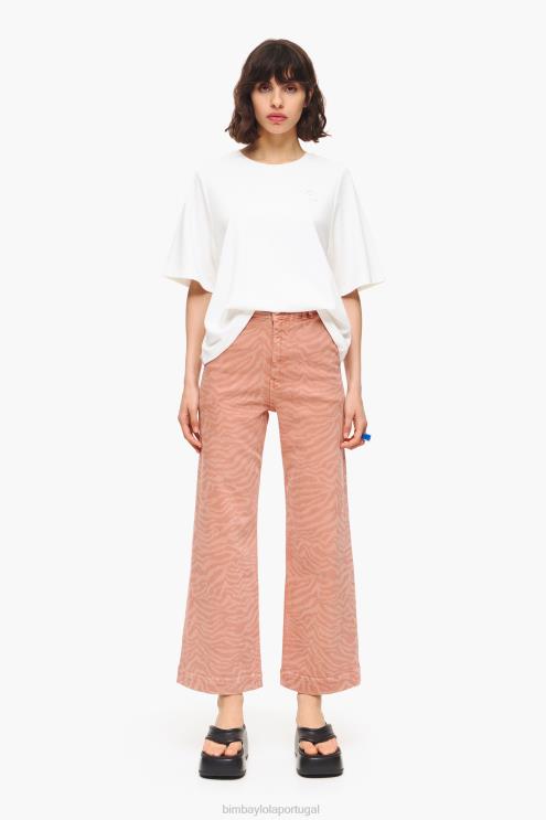 damasco roupas 64X4N440 culotte - jeans de cintura alta com estampa de tigre Bimba Y Lola