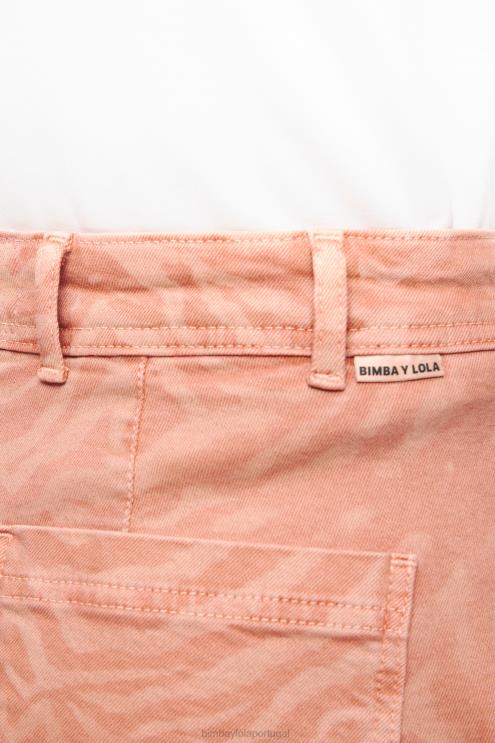 damasco roupas 64X4N440 culotte - jeans de cintura alta com estampa de tigre Bimba Y Lola