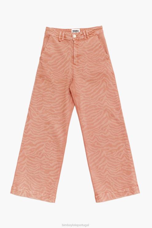damasco roupas 64X4N522 culotte - jeans de cintura alta com estampa de tigre Bimba Y Lola
