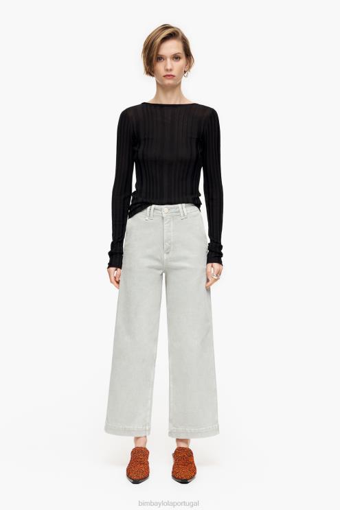menta verde roupas 64X4N444 culotte - jeans de cintura alta Bimba Y Lola