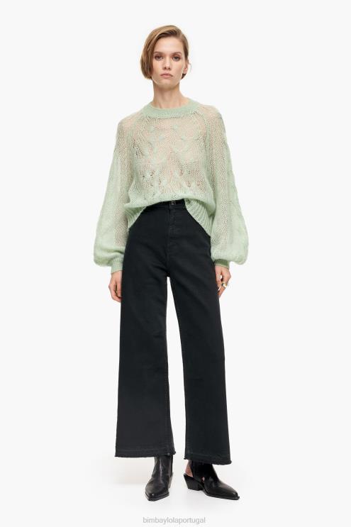 preto roupas 64X4N441 culotte - jeans de cintura alta Bimba Y Lola