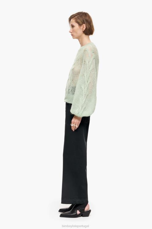preto roupas 64X4N441 culotte - jeans de cintura alta Bimba Y Lola