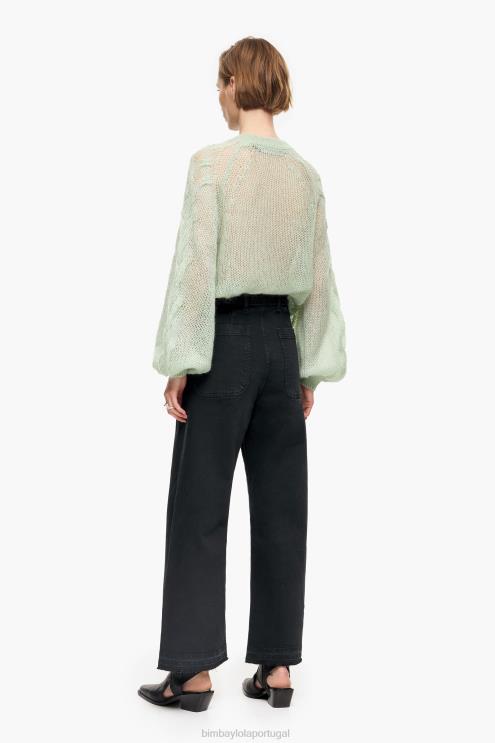 preto roupas 64X4N441 culotte - jeans de cintura alta Bimba Y Lola