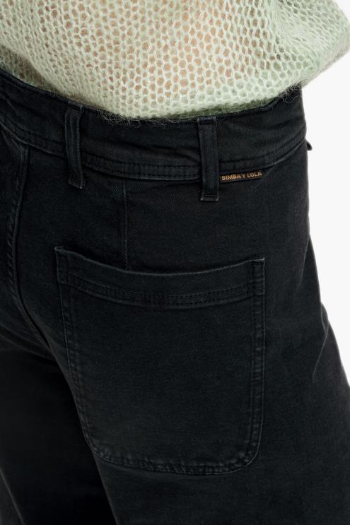 preto roupas 64X4N441 culotte - jeans de cintura alta Bimba Y Lola