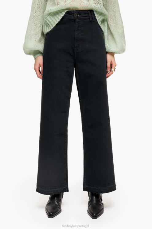 preto roupas 64X4N441 culotte - jeans de cintura alta Bimba Y Lola