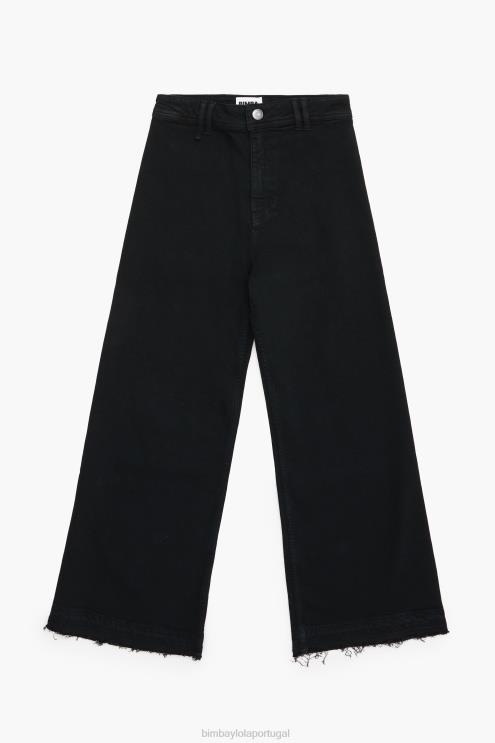 preto roupas 64X4N441 culotte - jeans de cintura alta Bimba Y Lola