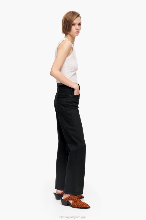 preto roupas 64X4N450 corte reto - jeans reto Bimba Y Lola
