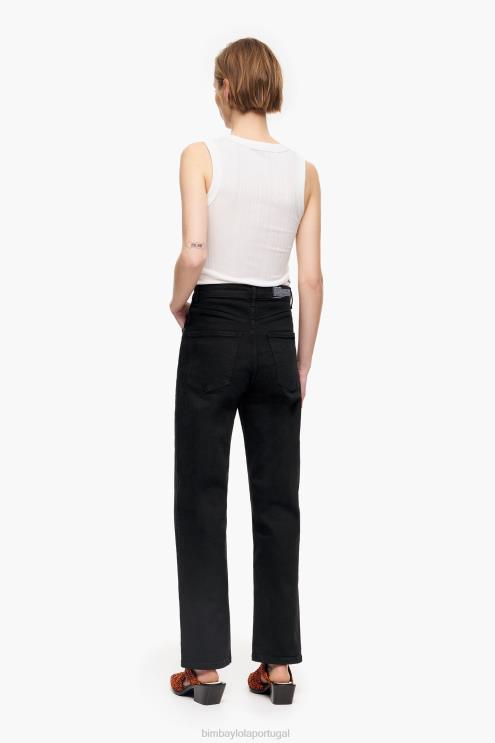 preto roupas 64X4N450 corte reto - jeans reto Bimba Y Lola