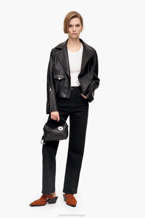 preto roupas 64X4N450 corte reto - jeans reto Bimba Y Lola