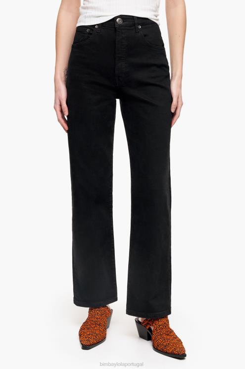 preto roupas 64X4N531 corte reto - jeans reto Bimba Y Lola
