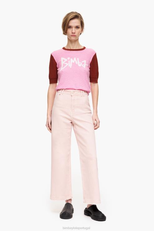 rosa roupas 64X4N446 culotte - jeans de cintura alta Bimba Y Lola