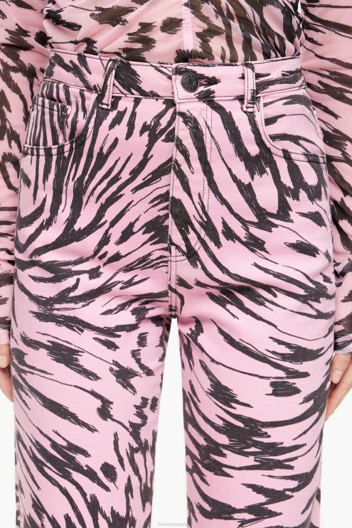 rosa roupas 64X4N537 corte reto - calça jeans reta com estampa de asa de borboleta Bimba Y Lola