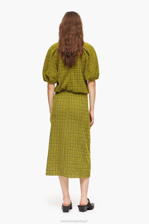 amarelo roupas 64X4N466 saia midi quadrada Bimba Y Lola