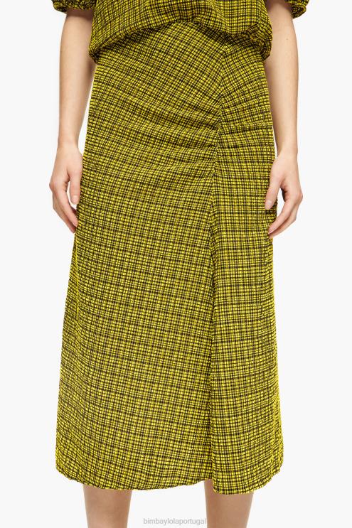 amarelo roupas 64X4N466 saia midi quadrada Bimba Y Lola