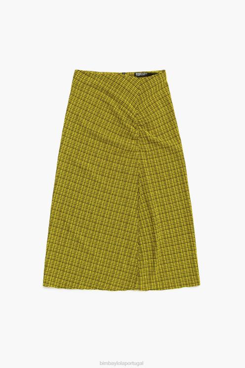 amarelo roupas 64X4N466 saia midi quadrada Bimba Y Lola