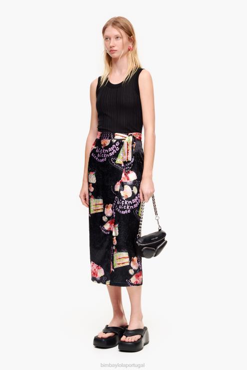 apelido roupas 64X4N459 saia envelope com estampa de foto Bimba Y Lola