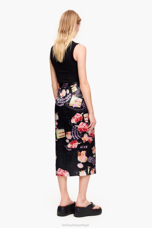 apelido roupas 64X4N459 saia envelope com estampa de foto Bimba Y Lola