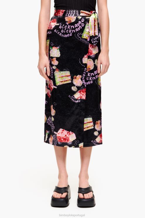 apelido roupas 64X4N459 saia envelope com estampa de foto Bimba Y Lola