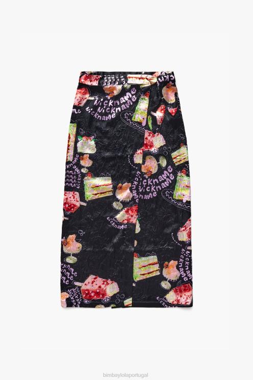 apelido roupas 64X4N459 saia envelope com estampa de foto Bimba Y Lola