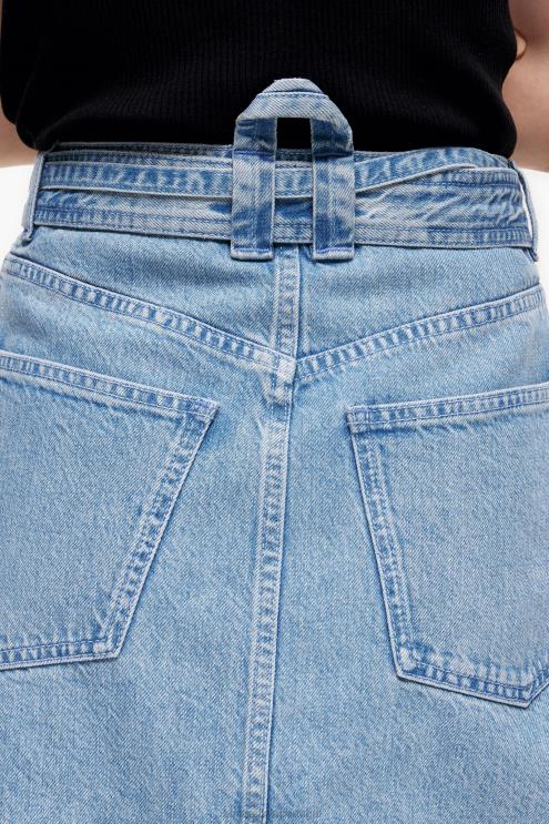 azul roupas 64X4N456 saia midi envolto em jeans Bimba Y Lola