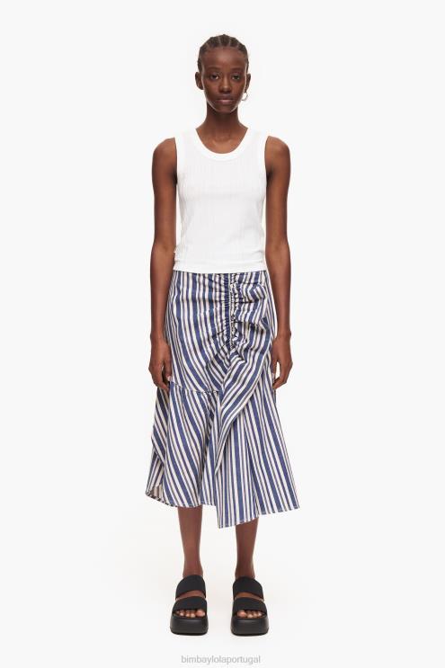 azul roupas 64X4N457 saia midi jeans Bimba Y Lola
