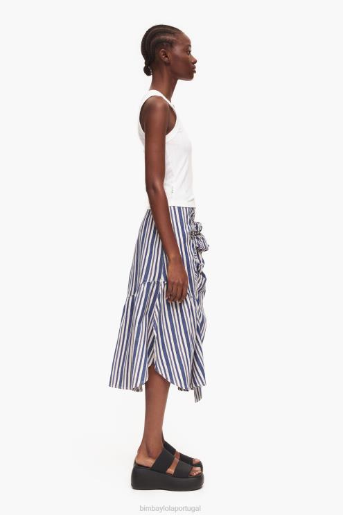 azul roupas 64X4N457 saia midi jeans Bimba Y Lola