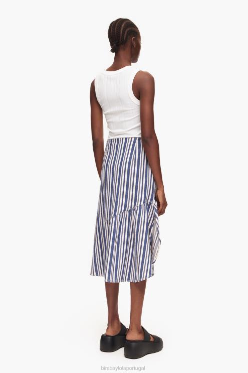 azul roupas 64X4N457 saia midi jeans Bimba Y Lola