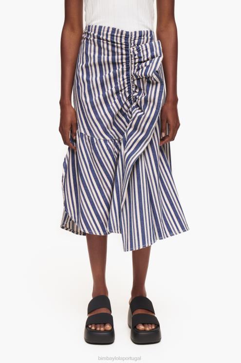azul roupas 64X4N457 saia midi jeans Bimba Y Lola