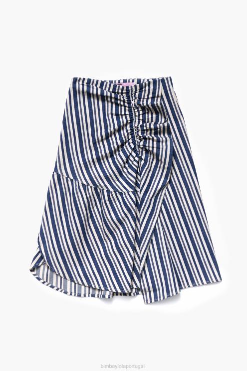 azul roupas 64X4N457 saia midi jeans Bimba Y Lola