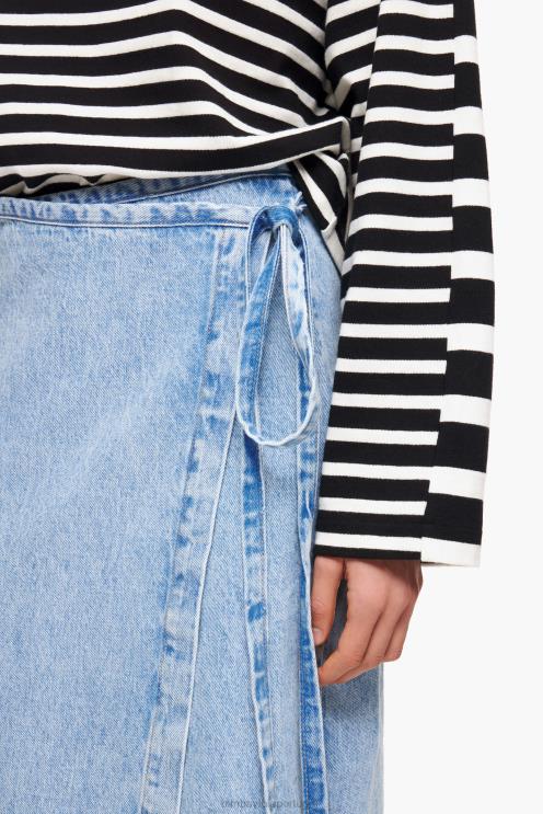 azul roupas 64X4N465 saia envelope midi jeans Bimba Y Lola