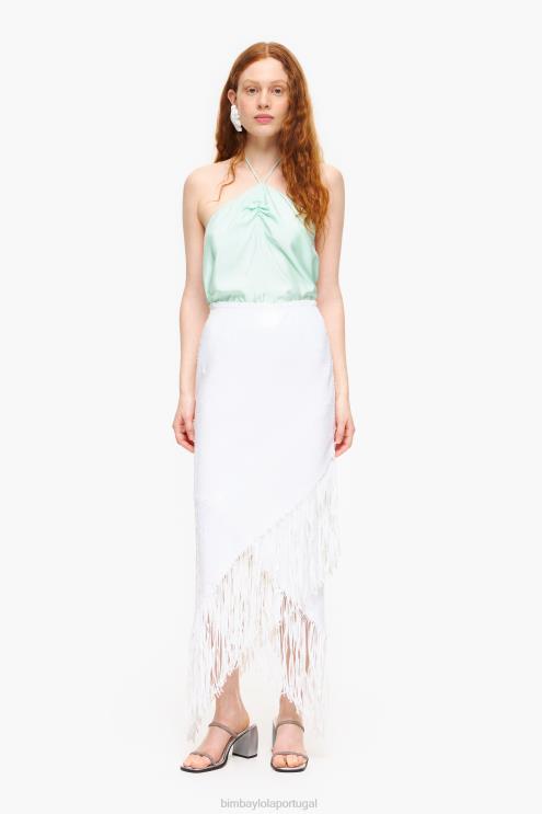 branco roupas 64X4N462 saia midi de lantejoulas Bimba Y Lola