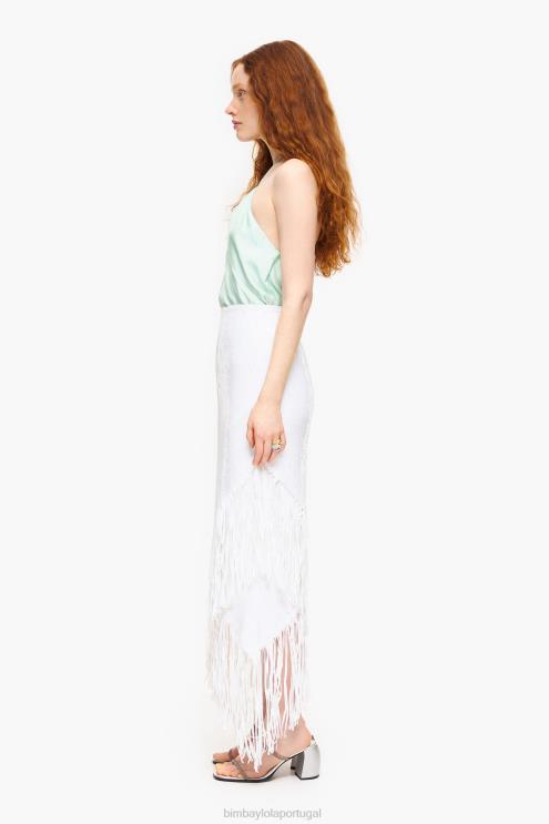 branco roupas 64X4N462 saia midi de lantejoulas Bimba Y Lola