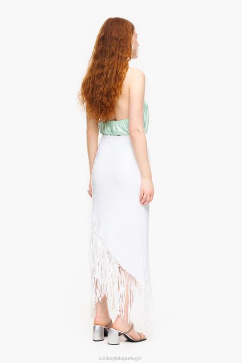 branco roupas 64X4N462 saia midi de lantejoulas Bimba Y Lola