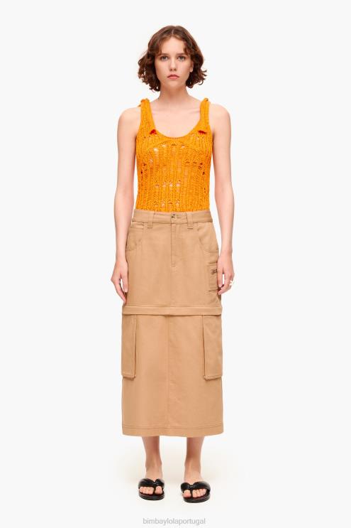 camelo roupas 64X4N455 saia cargo midi Bimba Y Lola