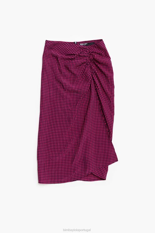 fúcsia roupas 64X4N467 saia midi fluida Bimba Y Lola