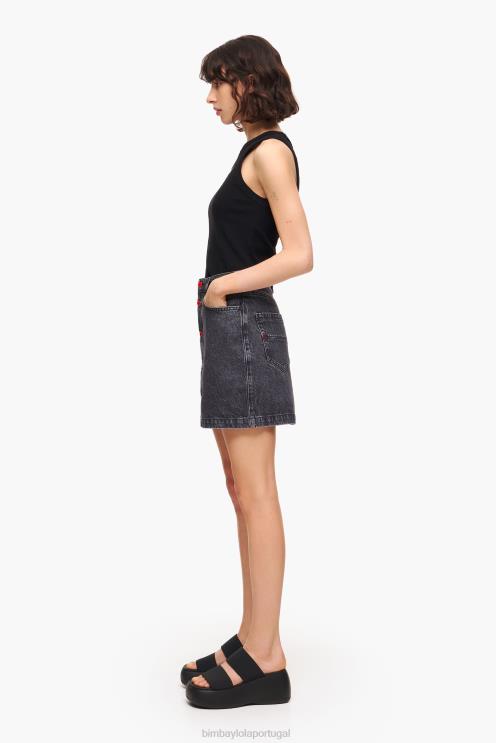 preto roupas 64X4N458 minissaia jeans Bimba Y Lola