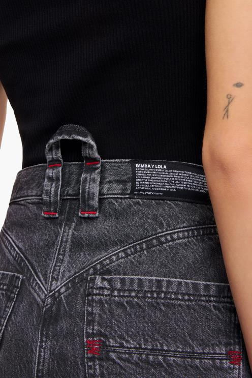 preto roupas 64X4N458 minissaia jeans Bimba Y Lola