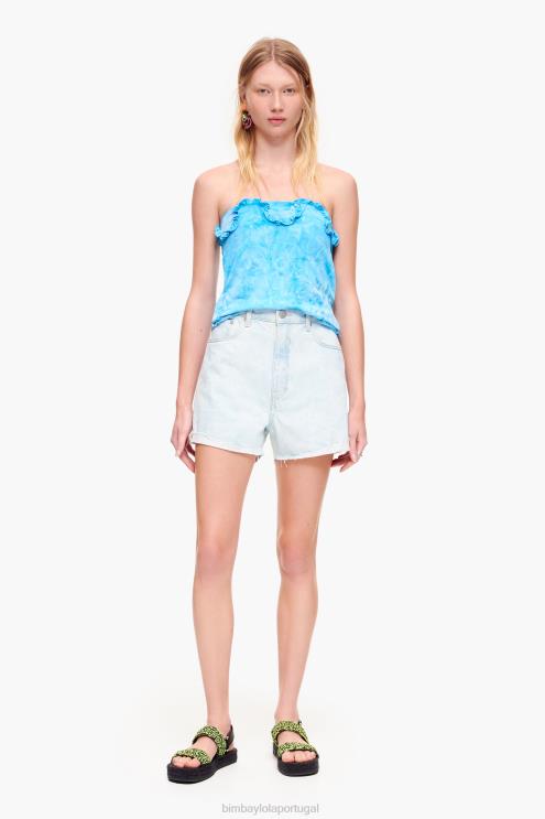 azul roupas 64X4N422 bermuda camuflada leve com estampa de panda Bimba Y Lola