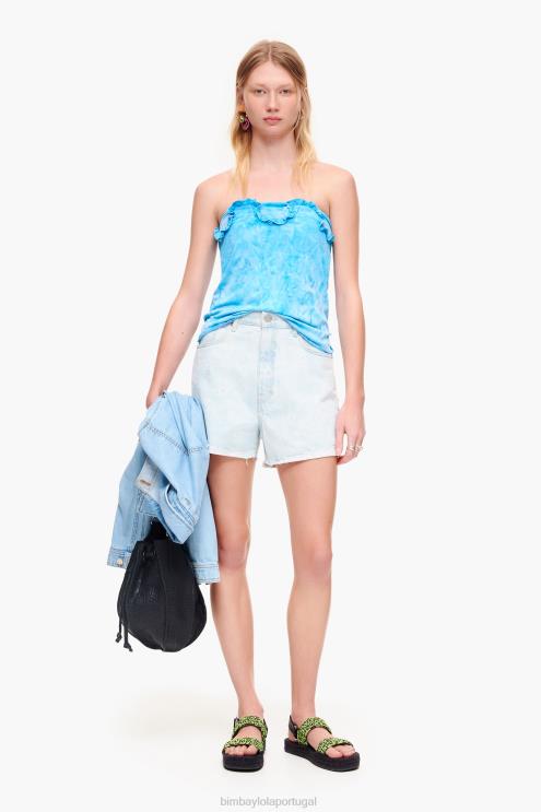 azul roupas 64X4N422 bermuda camuflada leve com estampa de panda Bimba Y Lola