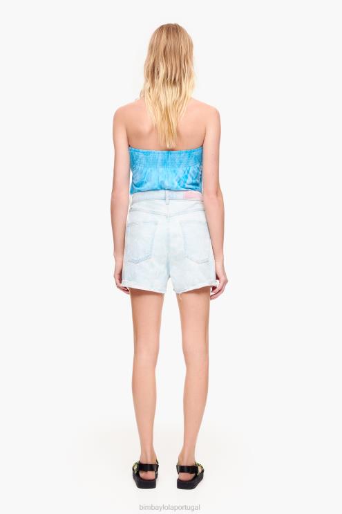 azul roupas 64X4N424 bermuda camuflada leve com estampa de panda Bimba Y Lola