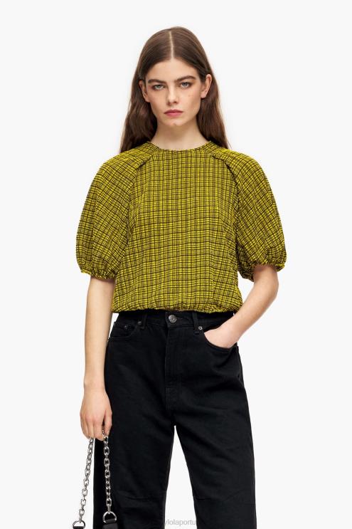 amarelo roupas 64X4N338 quadrados superiores de guingão Bimba Y Lola