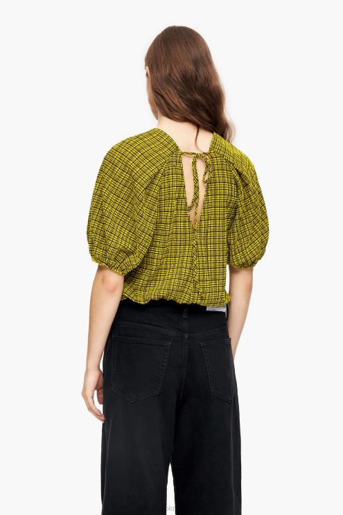 amarelo roupas 64X4N338 quadrados superiores de guingão Bimba Y Lola